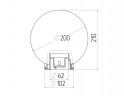Садово-парковый светильник ЭРА НТУ 02-60-201 шар опаловый призма на опору / кронштейн IP44 Е27 max60Вт d200mm
