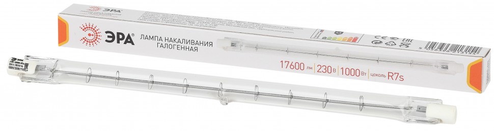 Лампочка галогенная ЭРА J189-1000W-R7s-230V R7s 1000Вт трубка теплый белый свет
