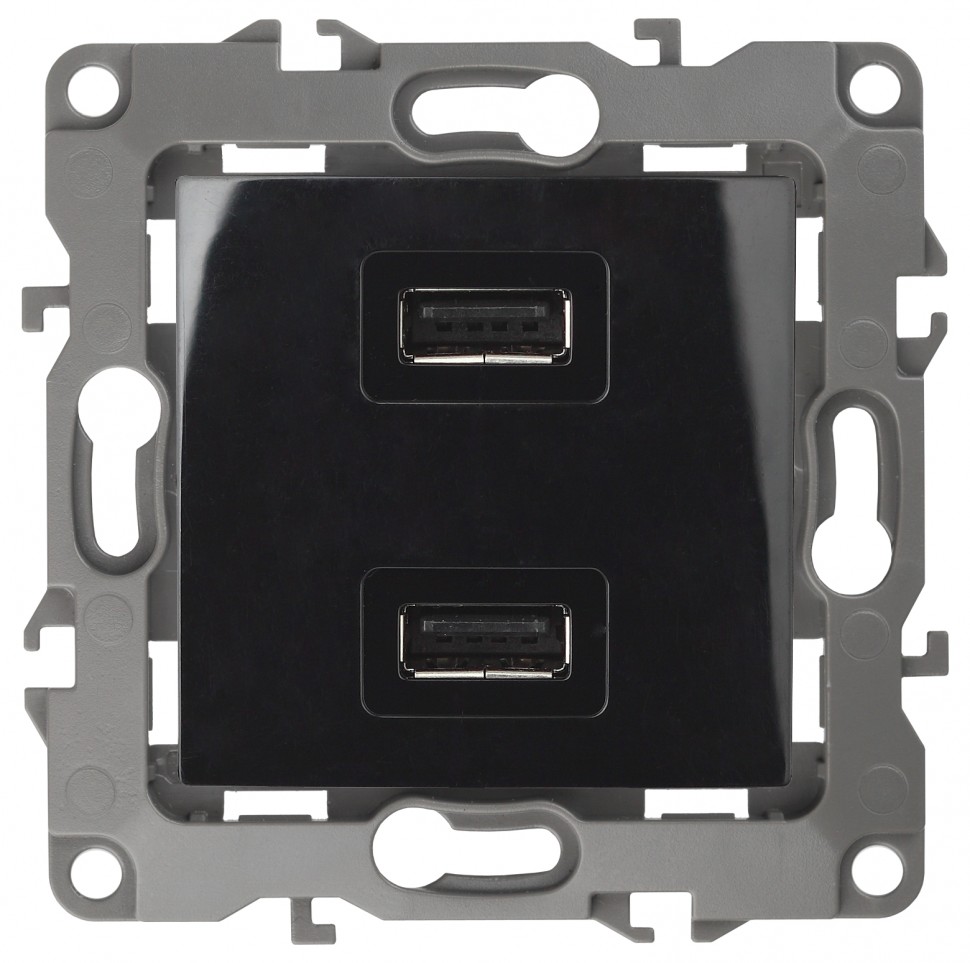 12-4110-06 ЭРА Устройство зарядное USB, 230В/5В-2100мА, IP20, Эра12, чёрный