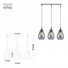 Светильник подвесной (подвес) Rivoli Lily 9122-203 3 х Е27 40 Вт модерн потолочный