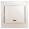 1-102-02 Intro Выключатель с подсветкой, 10А-250В, IP20, СУ, Plano, сл.кость