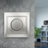1-401-03 Intro Светорегулятор поворотный, 600Вт 230В, IP20, СУ, Plano, алюминий