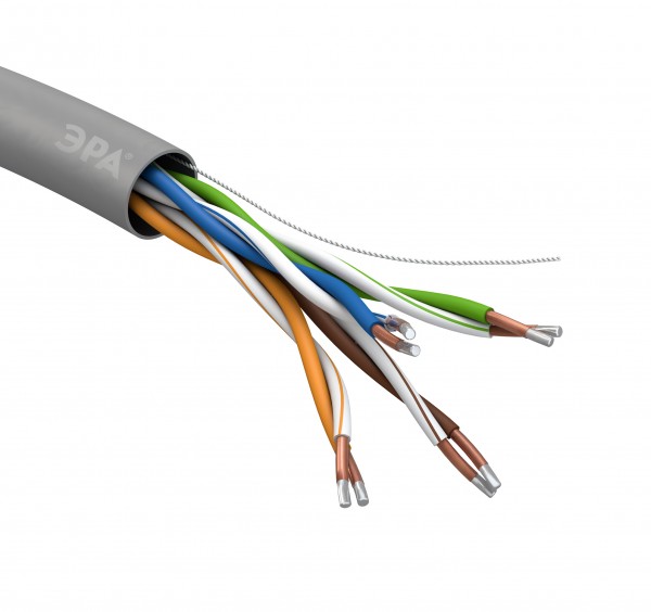 Кабель витая пара ЭРА SIMPLE U/UTP 4x2x24 AWG Cat5e CCA PVC 50 м