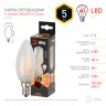 Лампочка светодиодная ЭРА F-LED B35-5W-827-E14 frost E14 / Е14 5Вт филамент свеча матовая теплый белый свет