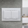Розетка Intro Plano 1-210-01 2х2P+E Schuko с крышкой шторками, 16А-250В, СУ, IP44, Plano, белый