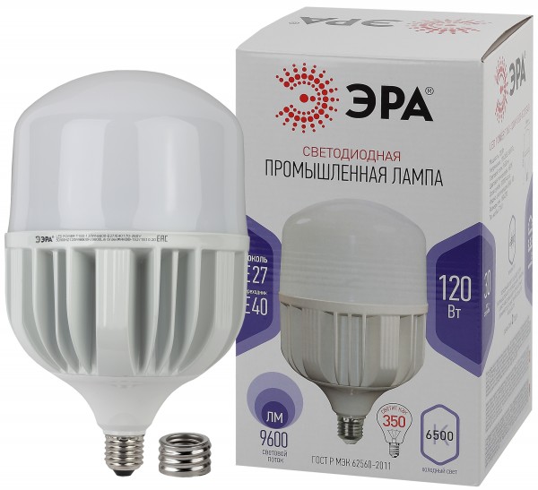 Лампа светодиодная ЭРА STD LED POWER T160-120W-6500-E27/E40 Е27 / Е40 120 Вт колокол холодный дневной свет