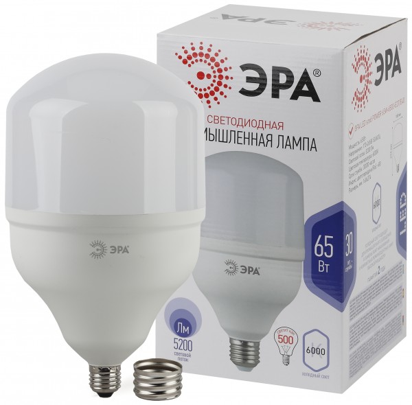 Лампа светодиодная ЭРА STD LED POWER T160-65W-6500-E27/E40 Е27 / Е40 65 Вт колокол холодный дневнoй свет