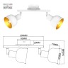 Светильник настенно-потолочный спот Rivoli Esmeree 7056-702 2 х Е14 40 Вт поворотный