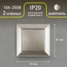 4-104-04 Intro Выключатель двойной, 10А-250В, СУ, Solo, шампань