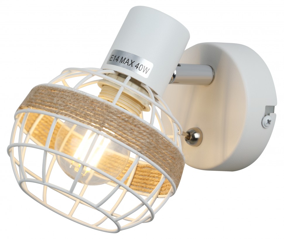 Светильник настенно-потолочный спот Rivoli Anselma 7034-701 1 x E14 40 Вт поворотный с выключателем