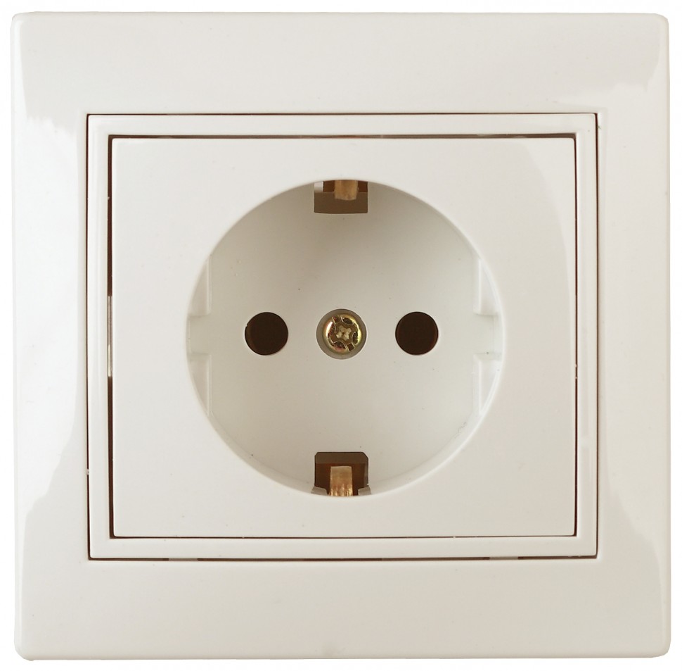 1-202-02 Intro Розетка 2P+E Schuko, 16А-250В, IP20, СУ, Plano, сл.кость