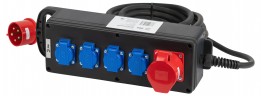 Удлинитель силовой ЭРА IND380-U-5e-5x2,5-10m-IP44 380В на каучуковой колодке 5 розеток 1xCEE 5P/4xSCHUKO 10м КГ 5x2,5