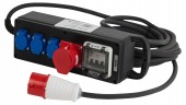 Удлинитель силовой ЭРА IND380-SF-4e-5x4-10m-IP44 380В на каучуковой колодке 4 розетки 1xCEE 5P/3xSCHUKO 10м КГ 5х2,5