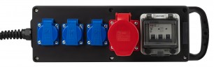 Удлинитель силовой ЭРА IND380-SF-4e-5x4-10m-IP44 380В на каучуковой колодке 4 розетки 1xCEE 5P/3xSCHUKO 10м КГ 5х2,5