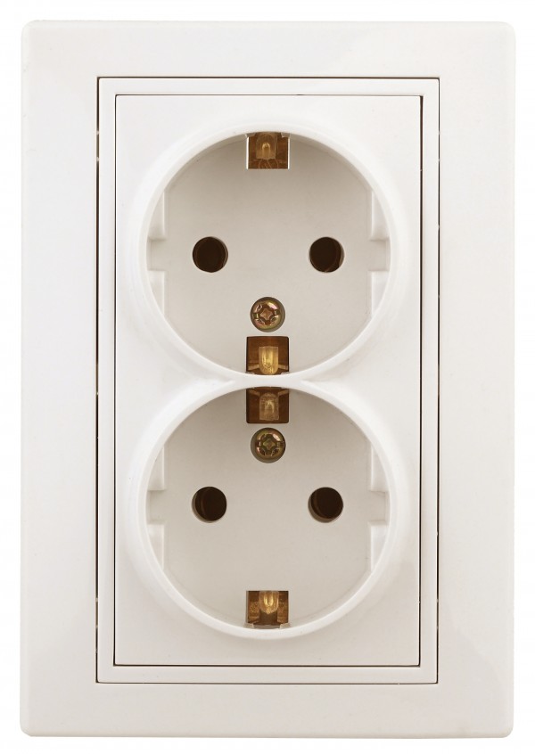 1-205-02 Intro Розетка 2X2P+E Schuko, 16А-250В, IP20, СУ, Plano, сл.кость
