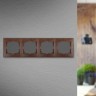 Рамка для розеток и выключателей Intro Plano 1-504-10 на 4 поста горизонтальная, СУ, венге