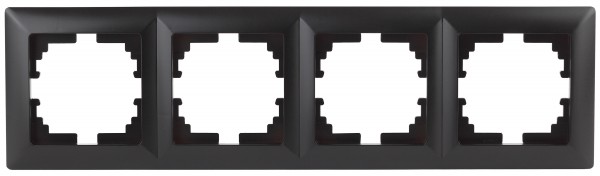 Рамка для розеток и выключателей Intro Solo 4-504-05 на 4 поста, СУ, антрацит