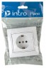 1-202-01 Intro Розетка 2P+E Schuko, 16А-250В, IP20, СУ, Plano, белый