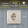 1-206-02 Intro Розетка 2P+E Schuko со шторками, 16А-250В, IP20, СУ, Plano, сл.кость