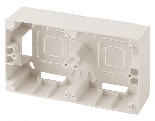 12-6102-02 ЭРА Коробка наклад. монтажа 2 поста, Эра12, слоновая кость