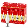 Лампочка светодиодная ЭРА RED LINE LED BXS-10W-827-E14 R E14 / Е14 10Вт свеча на ветру теплый белый свет