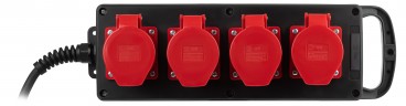 Удлинитель силовой ЭРА IND380-U-4e-5x4-20m-IP44 на 380В на каучуковой колодке 4 розетки 4xCEE 5P 20м КГ 5х2,5 32A IP44