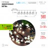Светодиодная новогодняя гирлянда ЭРА ЕNIG - 24 Жемчужная ветвь, нить, 2,4 м, холодный свет, 72 LED