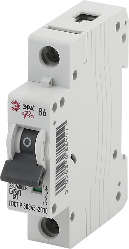 Автоматический выключатель ЭРА PRO NO-902-240 ВА47-63 1Р 6А кривая B 6 кА