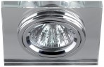 DK8 CH/WH Светильник ЭРА декор стекло квадрат MR16,12V/220V, 50W, хром/зеркальный