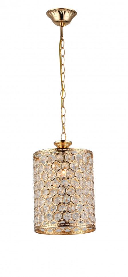 Светильник подвесной (подвес) Rivoli Tanja 4012-211 потолочный 1 х Е27 40 Вт золото хрусталь классика