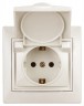 1-203-02 Intro Розетка 2P+E Schuko с крышкой, 16А-250В, IP20, СУ, Plano, сл.кость