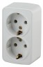 Розетка Intro Polo 3-204-01 двойная с заземлением 2х2P+E Schuko, 16A-250В, IP20, ОУ, Polo, белый