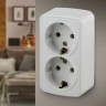 Розетка Intro Polo 3-204-01 двойная с заземлением 2х2P+E Schuko, 16A-250В, IP20, ОУ, Polo, белый