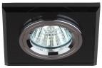 DK8 CH/BK Светильник ЭРА декор стекло квадрат MR16,12V/220V, 50W, хром/черный