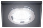 DK8 CH/BK Светильник ЭРА декор стекло квадрат MR16,12V/220V, 50W, хром/черный