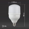 Лампа светодиодная ЭРА STD LED POWER T100-30W-2700-E27 E27 / Е27 30Вт колокол теплый белый свет