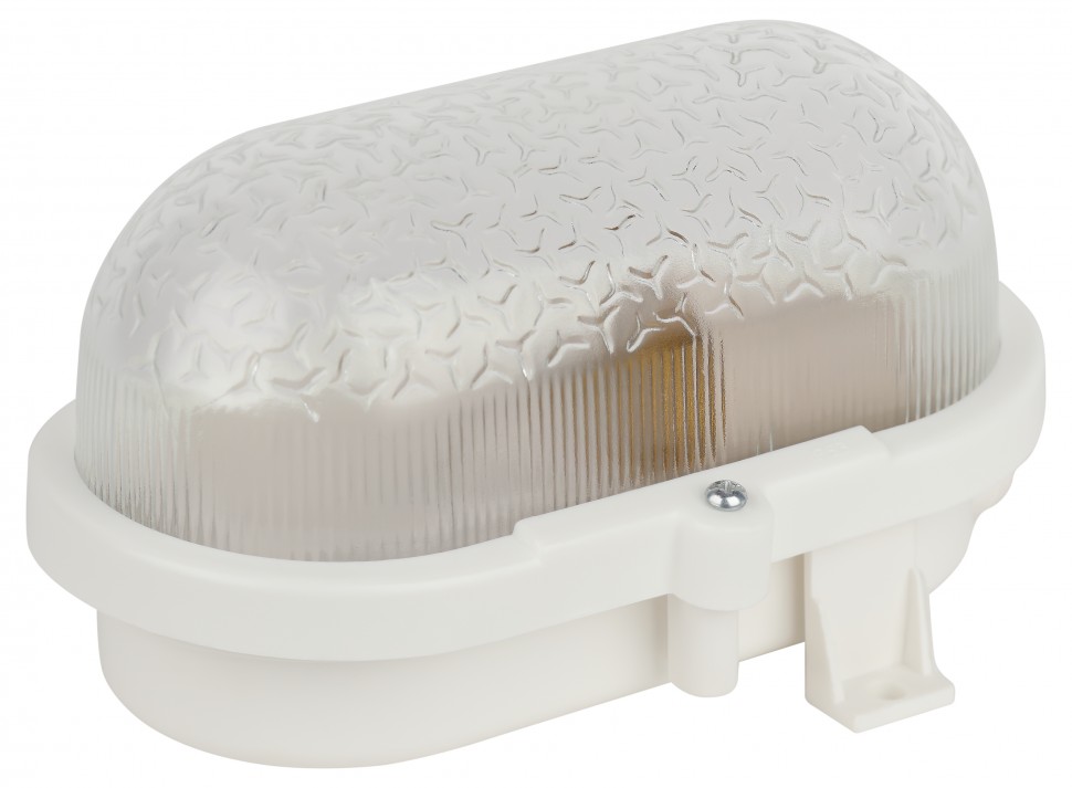 Светильник ЭРА НБП 01-60-012 с ободком Евро пластик / стекло IP53 E27 max 60Вт 185х120х110 овал белый