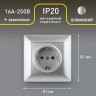4-202-03 Intro Розетка 2P+E Schuko, 16А-250В, СУ, Solo, алюминий