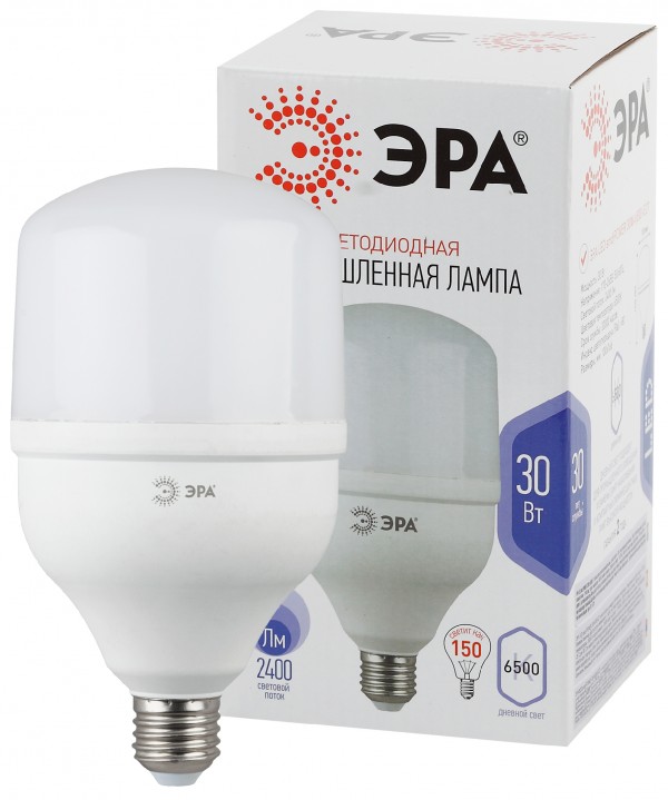 Лампа светодиодная ЭРА STD LED POWER T100-30W-6500-E27 E27 / Е27 30 Вт колокол холoдный дневной свет