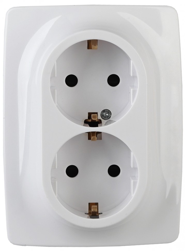 12-2106-01 ЭРА Розетка 2X2P+E Schuko, 16A-250В, IP20, Эра12, белый