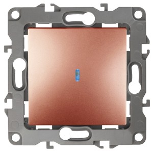 12-1102-14 ЭРА Выключатель с подсветкой, 10АХ-250В, IP20, Эра12, медь