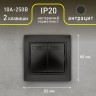 1-104-05 Intro Выключатель двойной, 10А-250В, IP20, СУ, Plano, антрацит