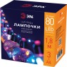 Светодиодная новогодняя гирлянда ЭРА ЕGNIG - 80M нить Лампочки на батарейках 1,8 м мультиколор 80 microLED