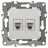 12-3106-01 ЭРА Розетка телефонная двойная 2XRJ11, IP20, Эра12, белый