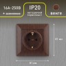 4-202-10 Intro Розетка 2P+E Schuko, 16А-250В, СУ, Solo, венге
