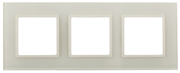 Рамка для розеток и выключателей ЭРА Elegance 14-5103-02 на 3 поста, стекло, Эра Elegance, слоновая кость+слоновая кость