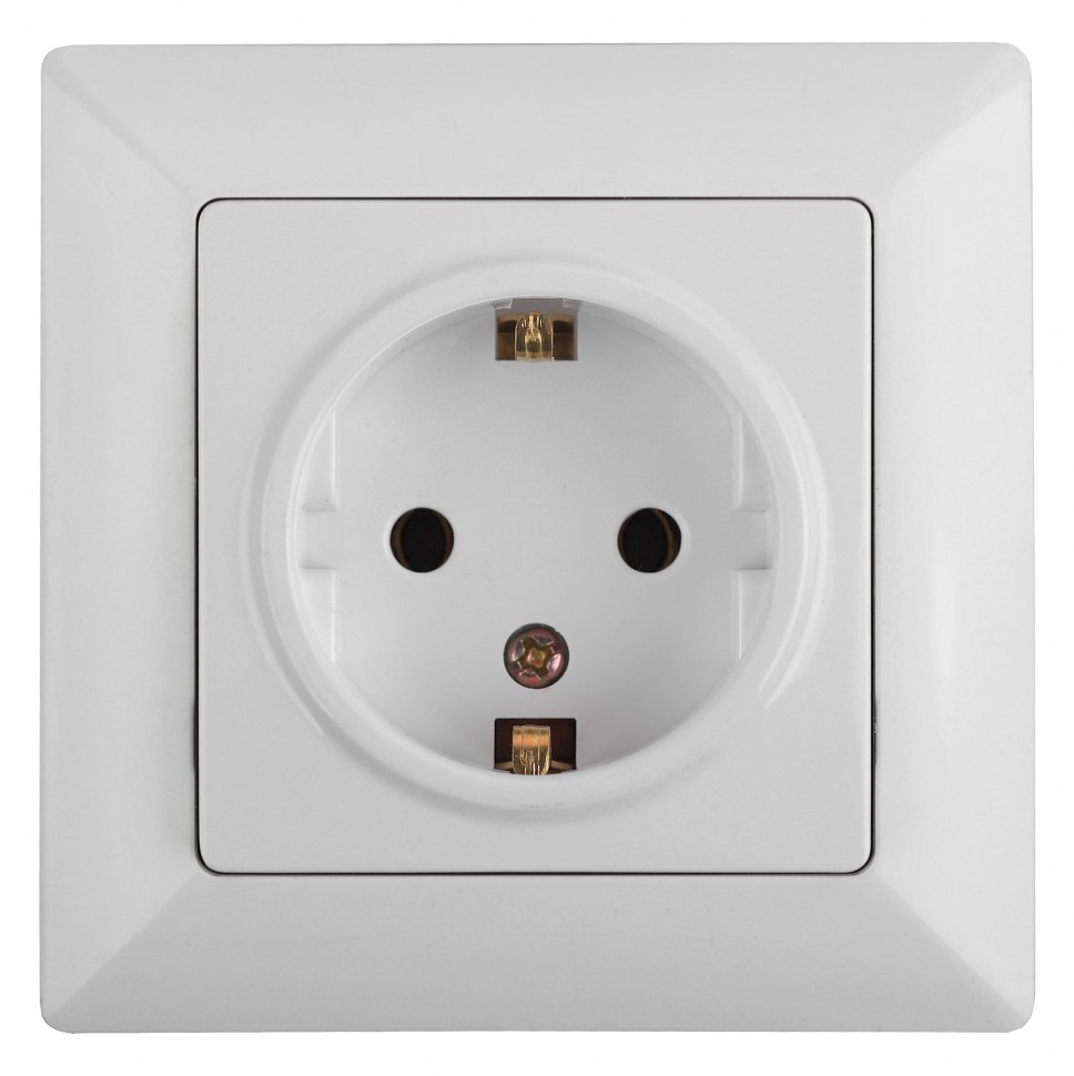 4-202-01 Intro Розетка 2P+E Schuko, 16А-250В, СУ, Solo, белый