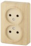 11-2202-11 ЭРА Розетка 2х2P, 16A-250В, IP20, ОУ, Эра Эксперт, сосна