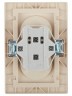 Розетка Intro Plano 1-204-03 без заземления двойная 2х2P, 16А-250В, IP20, СУ, алюминий