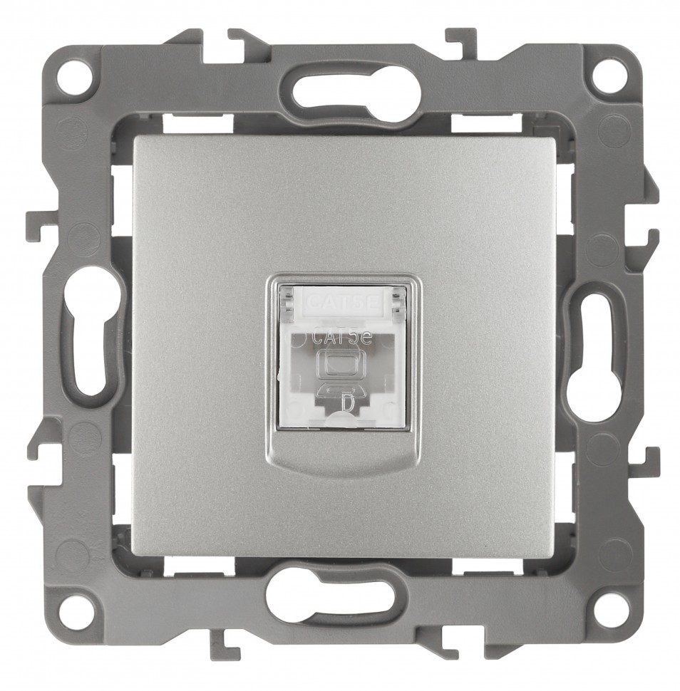 12-3107-03 ЭРА Розетка информационная RJ45, IP20, Эра12, алюминий
